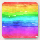 Aquarell-Regenbogenstreifen Getränkeuntersetzer (Vorderseite)