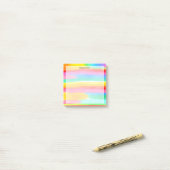 Aquarell-Regenbogenstreifen Post-it Klebezettel (Auf Schreibtisch)
