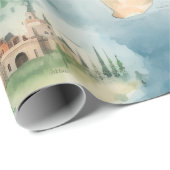 Aquarell-Reisekarte Geschenkpapier (Rolleneckpunkt)