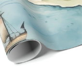 Aquarell-Reisekarte Geschenkpapier (Rolleneckpunkt)