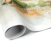 Aquarell-Reisekarte Geschenkpapier (Rolleneckpunkt)