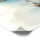 Aquarell-Reisekarte Poster (Ecke)