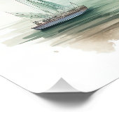 Aquarell-Reisekarte Poster (Ecke)