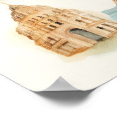 Aquarell-Reisekarte Poster (Ecke)