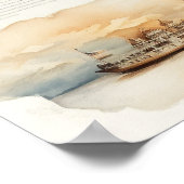 Aquarell-Reisekarte Poster (Ecke)