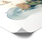 Aquarell-Reisekarte Poster (Ecke)