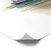 Aquarell-Reisekarte Poster (Ecke)
