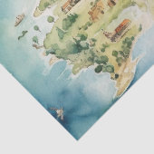 Aquarell-Reisekarte Seidenpapier (Detail)