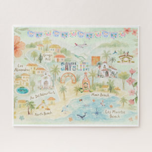 Aquarell-Reisepostkarte Sayulita Mexiko Puzzle