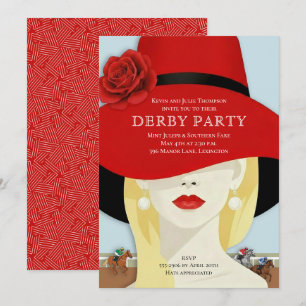 Aquarell-Rennen Derby-Party Einladung