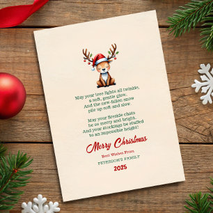 Aquarell-Rentier-Weihnachts-Grußkarte Einladung