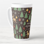 Aquarell-Rentiere & Weihnachtsbaum - Milchtasse (Linke Ecke)