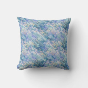Aquarell Retro Blau Lila Regentropfen Muster Kissen