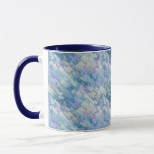 Aquarell Retro Blau Lila Regentropfen Muster Tasse