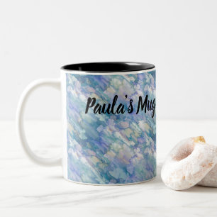 Aquarell Retro Blau Lila Regentropfen Muster Zweifarbige Tasse