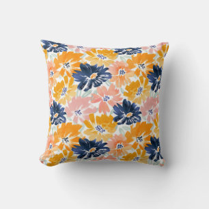 Aquarell-Retro-Blumenmuster Kissen