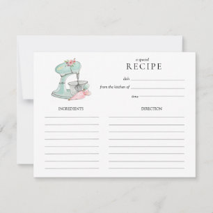 Aquarell Retro-Kuchenmischer Backrezeptkarte Einladung