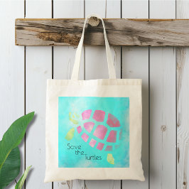 Aquarell Rettete die Schildkröten Tragetasche