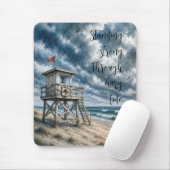 Aquarell-Rettungsturm am Küstenstrand Mousepad (Mit Mouse)