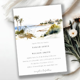 Aquarell Rhode Island Vereinigte Staaten Hochzeit Einladung
