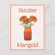 Aquarell Ringelblume Oktober Geburtstag