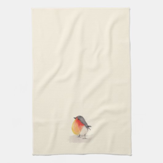 Aquarell Robin Geschirrtuch (Vertikal)