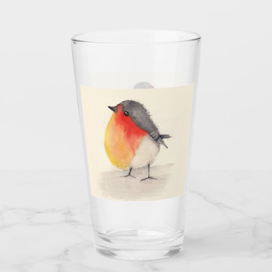 Aquarell Robin Glas (Vorderseite)