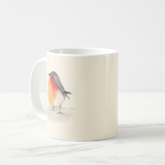 Aquarell Robin Kaffeetasse (Vorderseite Links)