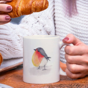 Aquarell Robin Kaffeetasse
