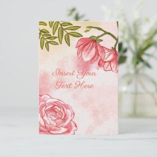 Aquarell Romantische Rosen Floral  Karte