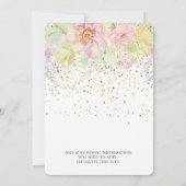 Aquarell Rosa 80. Geburtstag Einladung (Rückseite)