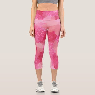 Aquarell-Rosa abstrakt romantisch Capri Leggings