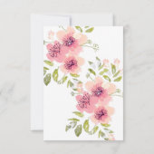 Aquarell Rosa Anemone Probe Abendessen Einladung (Rückseite)