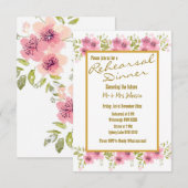 Aquarell Rosa Anemone Probe Abendessen Einladung (Vorne/Hinten)