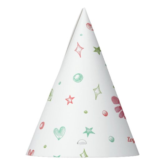 Aquarell Rosa Axolotl Geburtstag Partyhütchen (Links)