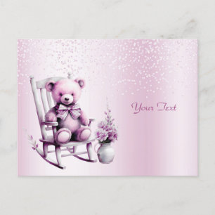 Aquarell-Rosa-Babybär-Postkarte Postkarte