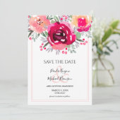 Aquarell Rosa Bläschen Save the Date (Stehend Vorderseite)