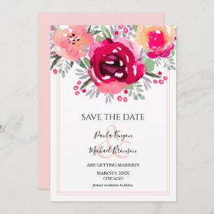 Aquarell Rosa Bläschen Save the Date