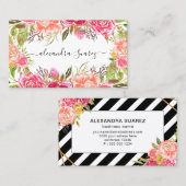 Aquarell Rosa Bläserner Park/Garten: Parco di Vill Visitenkarte (Vorne/Hinten)