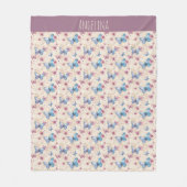 Aquarell-Rosa-Blau-Schmetterlingsmuster Name Fleecedecke (Vorderseite)