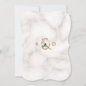 Aquarell Rosa Blume Ampere und Marmorhochzeit Einladung (Rückseite)