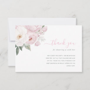Aquarell Rosa Blume Babydusche Dank Karte
