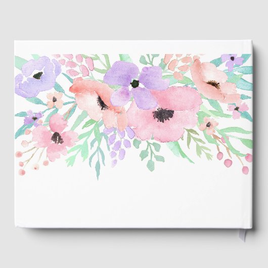 Aquarell Rosa Blume Beerdigung Gästebuch (Rückseite)