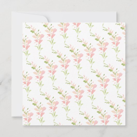 Aquarell Rosa Blume Elephant Baby Dusche Einladung (Rückseite)