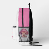 Aquarell Rosa Blume Fee House Pilz Bedruckter Rucksack (Rechts)