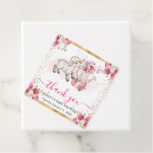 Aquarell Rosa Blume Frühlingslamm Babydusche Geschenkanhänger (Beispiel)