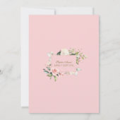 Aquarell Rosa Blume Gold Rahmen 16 . Geburtstag Einladung (Rückseite)