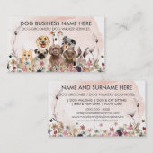 Aquarell Rosa Blume Haustiere Sitter Walker Hunde Visitenkarte (Vorne/Hinten)