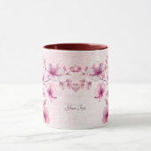 Aquarell Rosa Blume Kaffee Tasse (Zentrum)