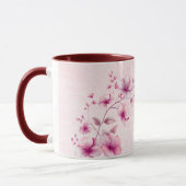 Aquarell Rosa Blume Kaffee Tasse (Links)